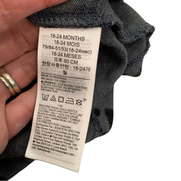 GAP Charcoal Black Leopard Print Long Sleeve Dress - Picture 2 of 8